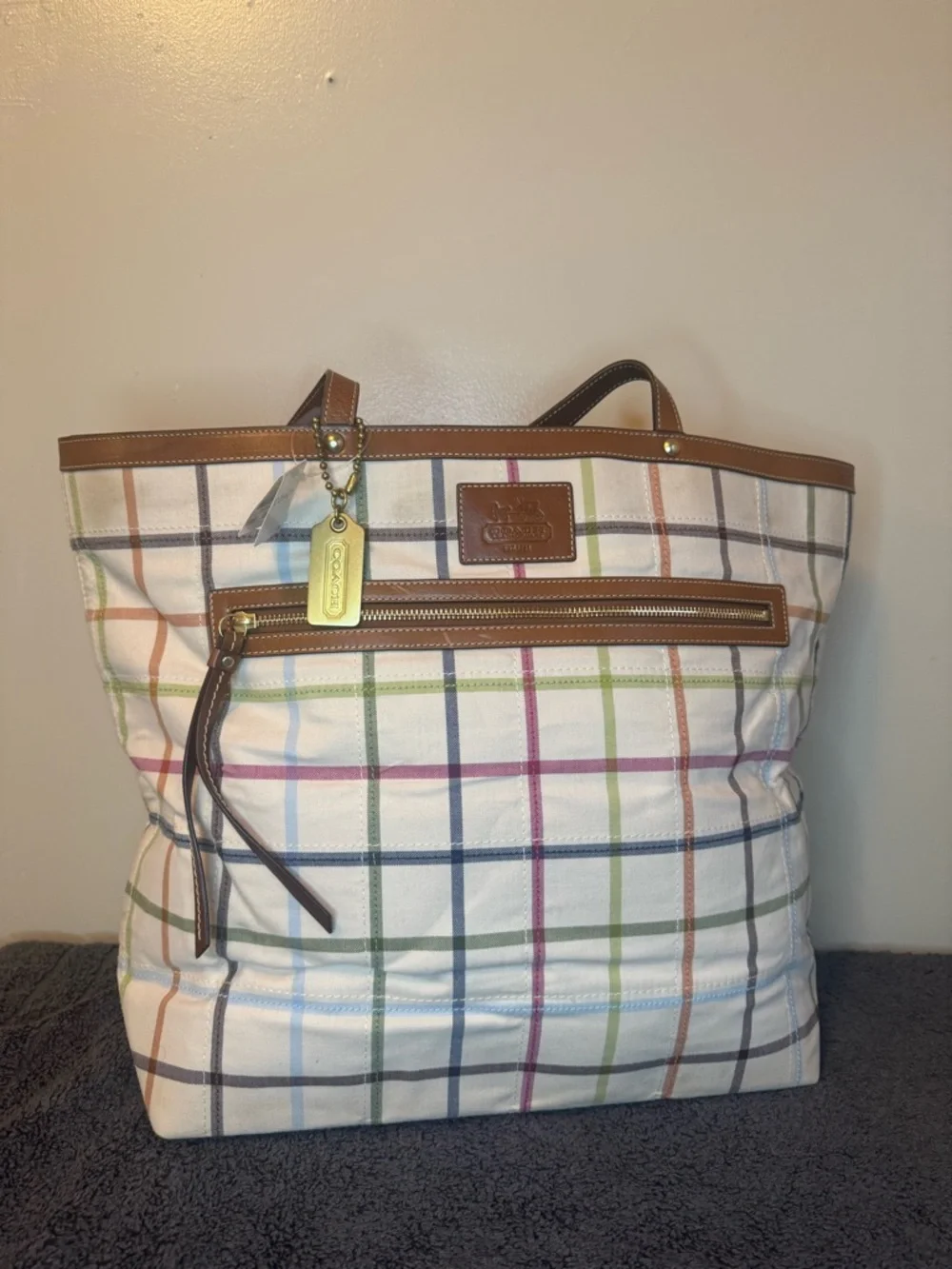 COACH Peyton Tattersall Weekender Tote Bag - Picture 2 of 13